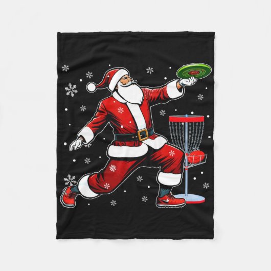 Kerstman Kerstkostuum Discgolfspeler L Fleece Deken (Voorkant)