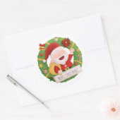 Kerstman Kerstkrans Decoratie Sticker (Envelop)