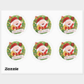 Kerstman Kerstkrans Decoratie Sticker (Vel)