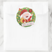Kerstman Kerstkrans Decoratie Sticker (Tas)