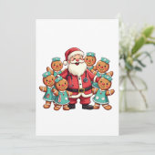 Kerstman Kerstkrans Kerstbrood Verpleegkundigen  Bedankkaart (Staand voorkant)