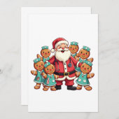 Kerstman Kerstkrans Kerstbrood Verpleegkundigen  Bedankkaart (Voorkant / Achterkant)