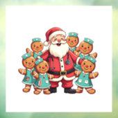 Kerstman Kerstkrans Kerstverpleegsters  Raamsticker (Vel 3)