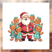 Kerstman Kerstkrans Kerstverpleegsters  Raamsticker (Vel 2)