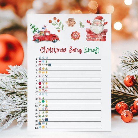 Kerstman Kerstliedje Emoji Spel Feestdagenkaart