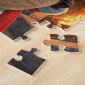 Kerstman Kerstlijst Openhaard Scene Legpuzzel (Zijkant)