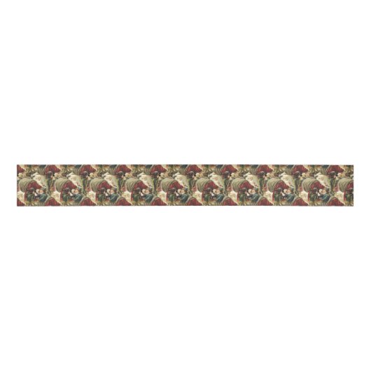  kerstman kerstlint | Cadeaulint Grosgrain Lint (Voorkant)