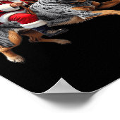 Kerstman Kerstman Australisch Rundvee Hond Kerstmi Poster (Hoek)
