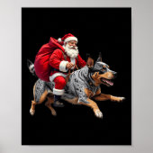 Kerstman Kerstman Australisch Rundvee Hond Kerstmi Poster (Voorkant)