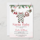 Kerstman Kerstman Baby Boy baby shower Uitnodiging (Voorkant)