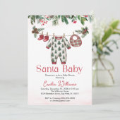Kerstman Kerstman Baby Boy baby shower Uitnodiging (Staand voorkant)