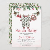 Kerstman Kerstman Baby Boy baby shower Uitnodiging (Voorkant / Achterkant)