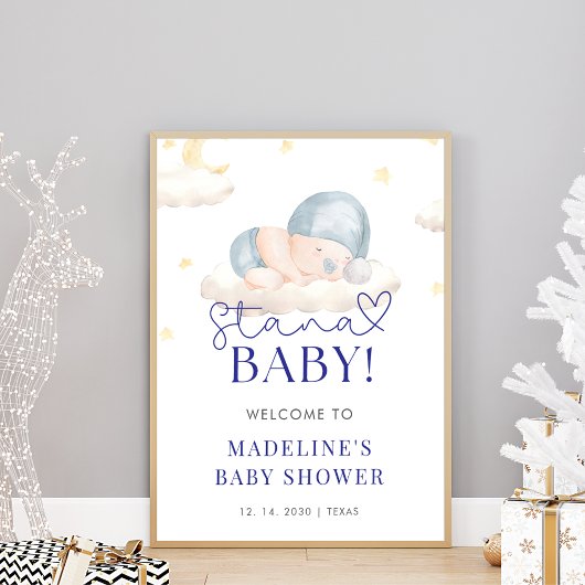 Kerstman Kerstman Baby Boy Douche Welkom Foto Afdruk