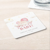 Kerstman Kerstman Baby Meisje Douche Kartonnen Onderzetters (Schuin)