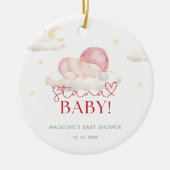Kerstman Kerstman Baby Meisje Douche Keramisch Ornament (Voorkant)