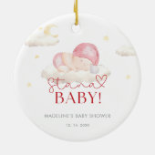 Kerstman Kerstman Baby Meisje Douche Keramisch Ornament (Achterkant)