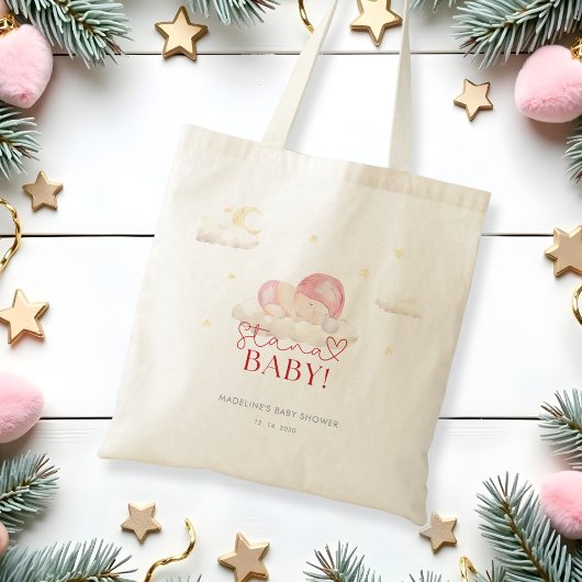 Kerstman Kerstman Baby Meisje Douche Tote Bag