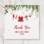 Kerstman Kerstman Baby Meisje Kleding Baby shower Bedankjes Labels (Voorkant)