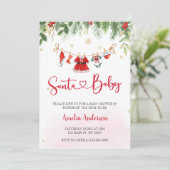 Kerstman Kerstman Baby Meisje Kleding Baby shower Kaart (Staand voorkant)