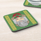 Kerstman/kerstman Bier Onderzetter (Linkerzijde)