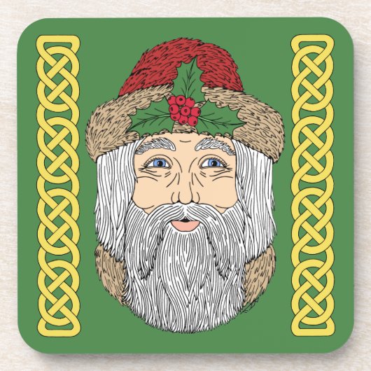 Kerstman/kerstman Bier Onderzetter (Voorkant)