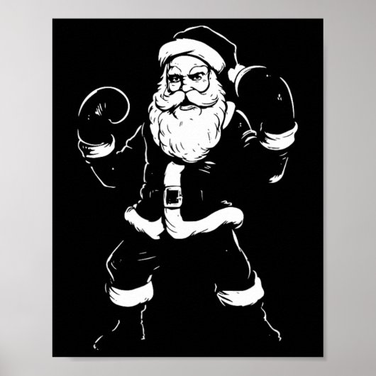 Kerstman Kerstman, Bokser Boksen Kickboksen Kerstm Poster (Voorkant)