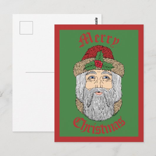 Kerstman/kerstman Briefkaart (Voorkant / Achterkant)