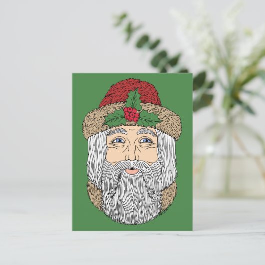 Kerstman/kerstman Briefkaart (Staand voorkant)