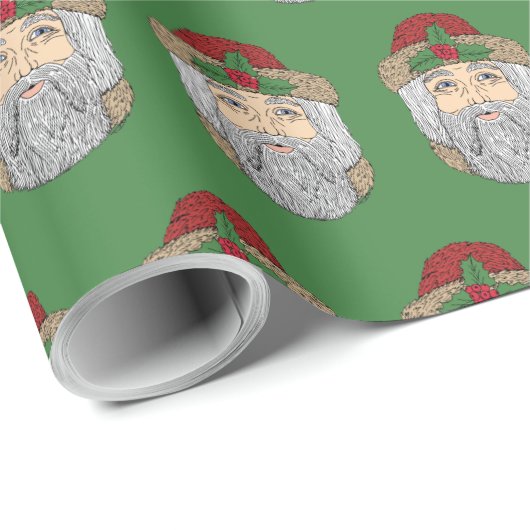 Kerstman/kerstman Cadeaupapier (Rol Hoek)