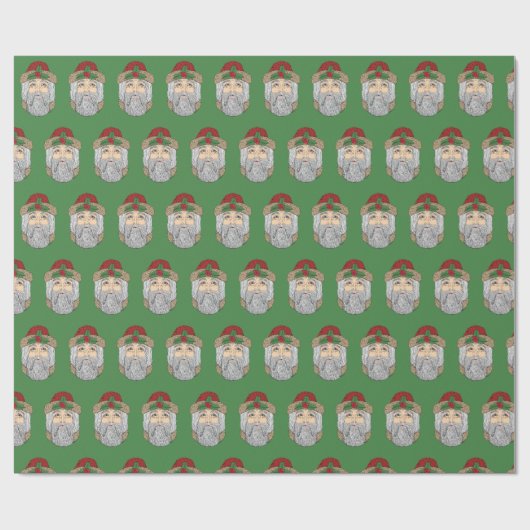 Kerstman/kerstman Cadeaupapier (Vlak)