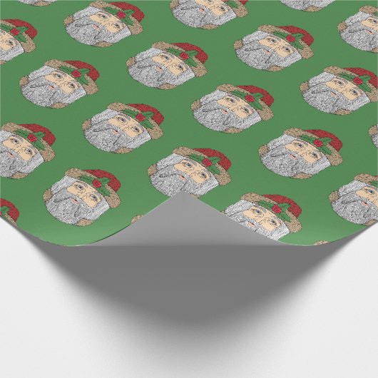 Kerstman/kerstman Cadeaupapier (Hoek)