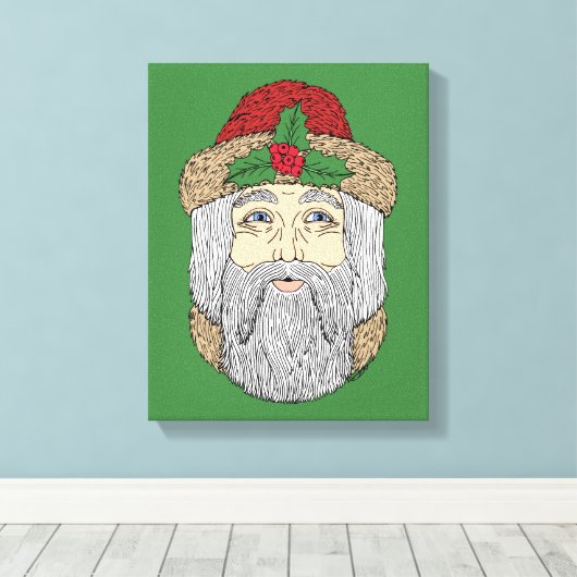 Kerstman/kerstman Canvas Afdruk (Insitu (Houten vloer))