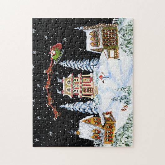 Kerstman, Kerstman, Claus, puzzel, rendier Legpuzzel (Verticaal)