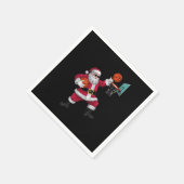 Kerstman Kerstman die een basketbal dompelt Kerstm Servet (Hoek)