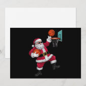 Kerstman Kerstman Die Een Basketbal Kerstmis Dompe Feestdagenkaart (Voorkant / Achterkant)