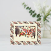  kerstman, kerstman en kinderen feestdagenkaart (Staand voorkant)