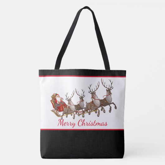 Kerstman, kerstman en slee tote bag (Voorkant)