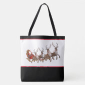 Kerstman, kerstman en slee tote bag (Voorkant)