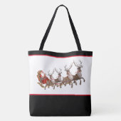 Kerstman, kerstman en slee tote bag (Achterkant)