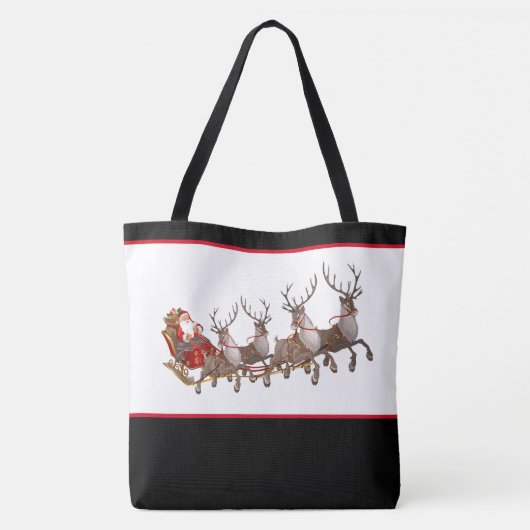 Kerstman, kerstman en slee tote bag (Achterkant)