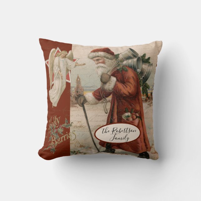  kerstman kerstman familie kussen (Voorkant)
