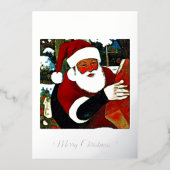 Kerstman / Kerstman Folie Feestdagenkaart (Voorkant)