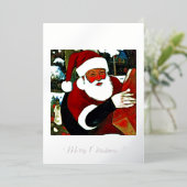 Kerstman / Kerstman Folie Feestdagenkaart (Staand Voorkant)