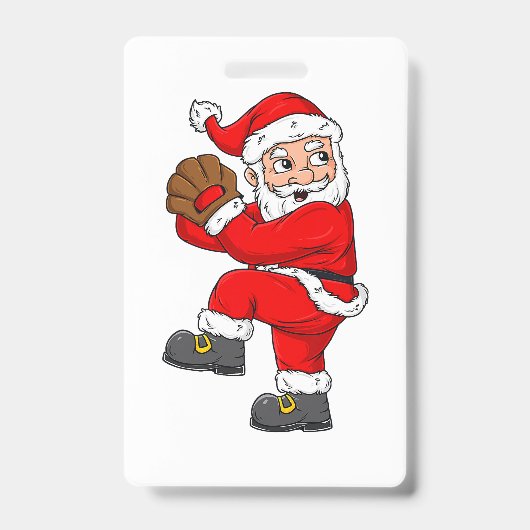 Kerstman Kerstman Honkbal Catcher Jongens Meisjes  Badge (Voorzijde)
