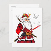 Kerstman Kerstman Japanse kunst Samurai Aankondigingskaart (Voorkant / Achterkant)