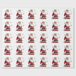 Kerstman Kerstman Japanse kunst Samurai Cadeaupapier