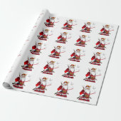 Kerstman Kerstman Japanse kunst Samurai Cadeaupapier (Uitgerold)