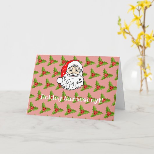 Kerstman Kerstman Kaart (Gele Bloem)