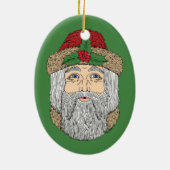 Kerstman/kerstman Keramisch Ornament (Achterkant)