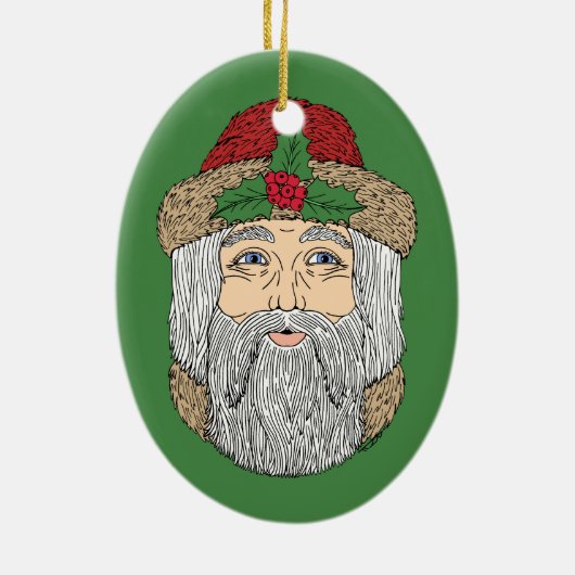 Kerstman/kerstman Keramisch Ornament (Achterkant)